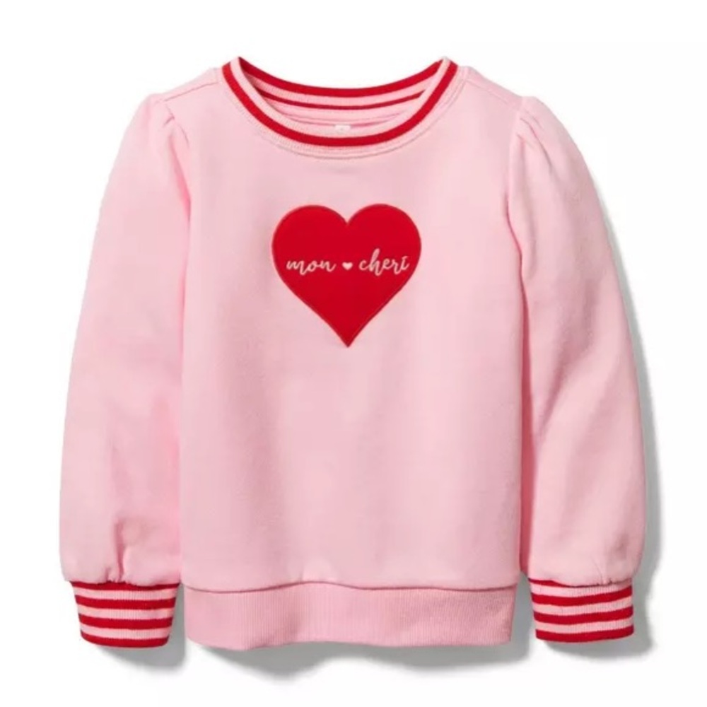 Janie and Jack Pink Sweatshirt with Red Heart